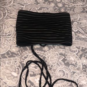 Black tube top ties in the back